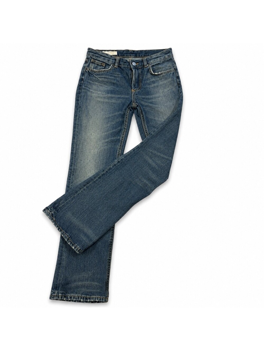 Zara Jeans Womens 2 EU 34 Blue Mid Rise Straight Bootcut Y2K Denim 31 Inseam